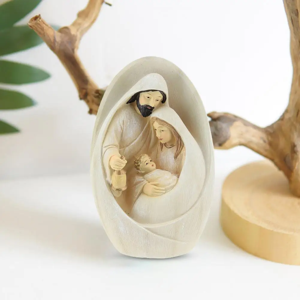 Birth of Jesus Figurine Resin Nativity Figurine Set Holy Family Sculpture Birth of Jesus Ornament for Home Office Decor