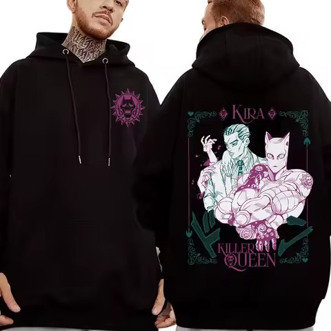 Anime JoJo Bizarre Adventure Hoodies Kira Yoshikage Killer Queen Sweatshirts Men Women Clothing Fashion Casual Comfort Pullovers