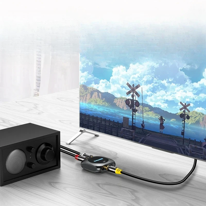 Audio Converter Bluetooth Digital To Analog Optical Fiber SPDIF to 2RCA 3.5mm Audio Adapter DAC For Amplifier TV