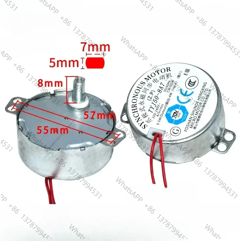 Moteur synchrone pour four à micro-ondes, plateau tournant électrique 8mm TYJ50-8A7 220-240V 50Hz 4W, pièces de souffleur d'air