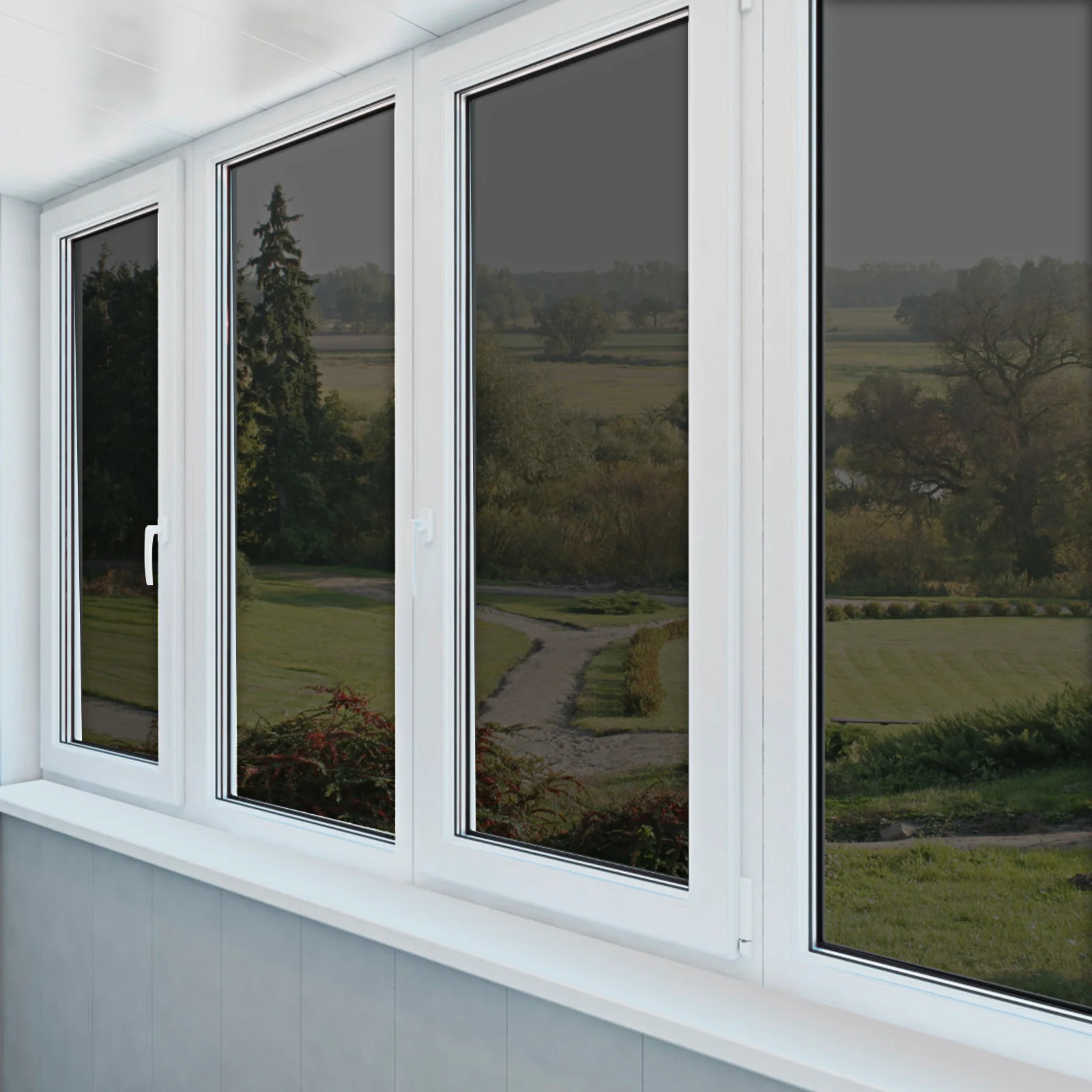 1 rolo de filme de janela com bloqueio solar, sem cola, matiz de privacidade reflexivo para animais de estimação, vidro doméstico, visão unidirecional, proteção uv