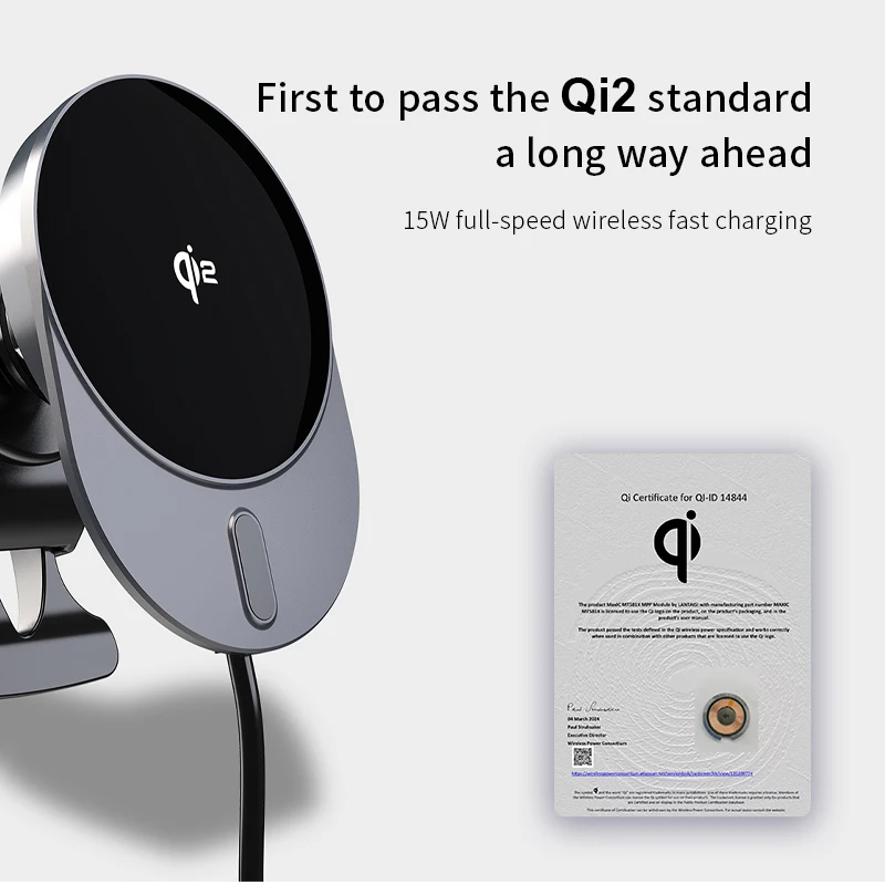 

New Qi2 car magnetic wireless charger 5W Fast Charging Fit For phone 15 14 13 12 11 Pro Max