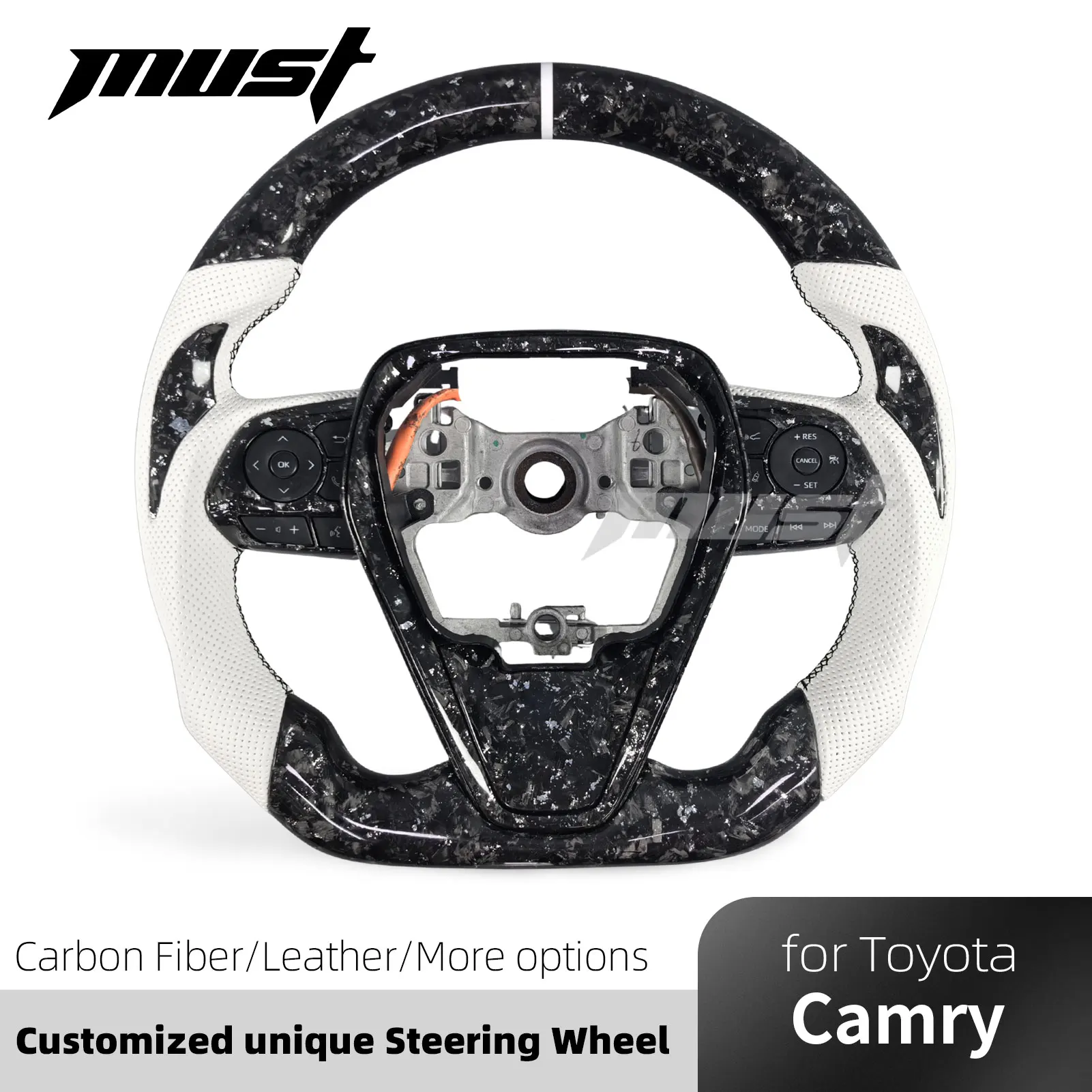 For Toyota Camry 8th Generation L LE XLE SE XSE TRD Customized Performance Carbon Fiber Steering Wheel with LED Display