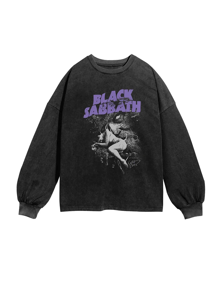 

Мужская футболка Bla Waed American High Street Ro Band, длинный рукав, винтажный стиль, комфортная, дышащая, из хлопка