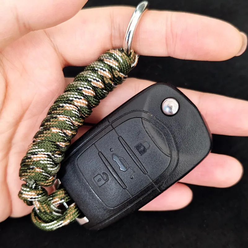 Hand Woven Paracord Keychain Double-ended available Nylon Rope Outdoor Survival Tools Bag Hanging Knife Lanyard 9 colors