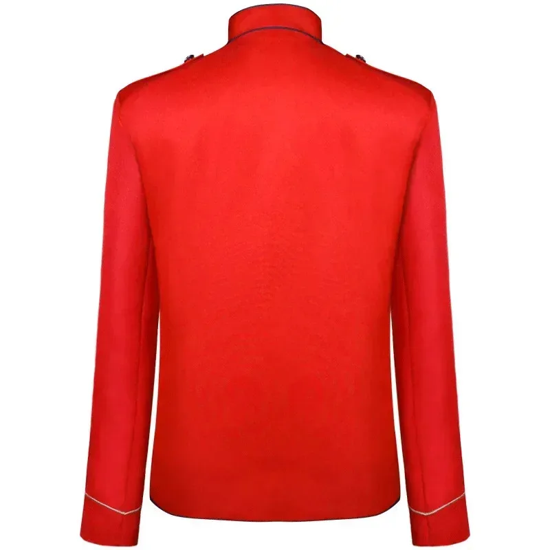 중세 남성 스팀펑크 후사르 행진 밴드 군용 드러머 퍼레이드 재킷 코스프레 의상