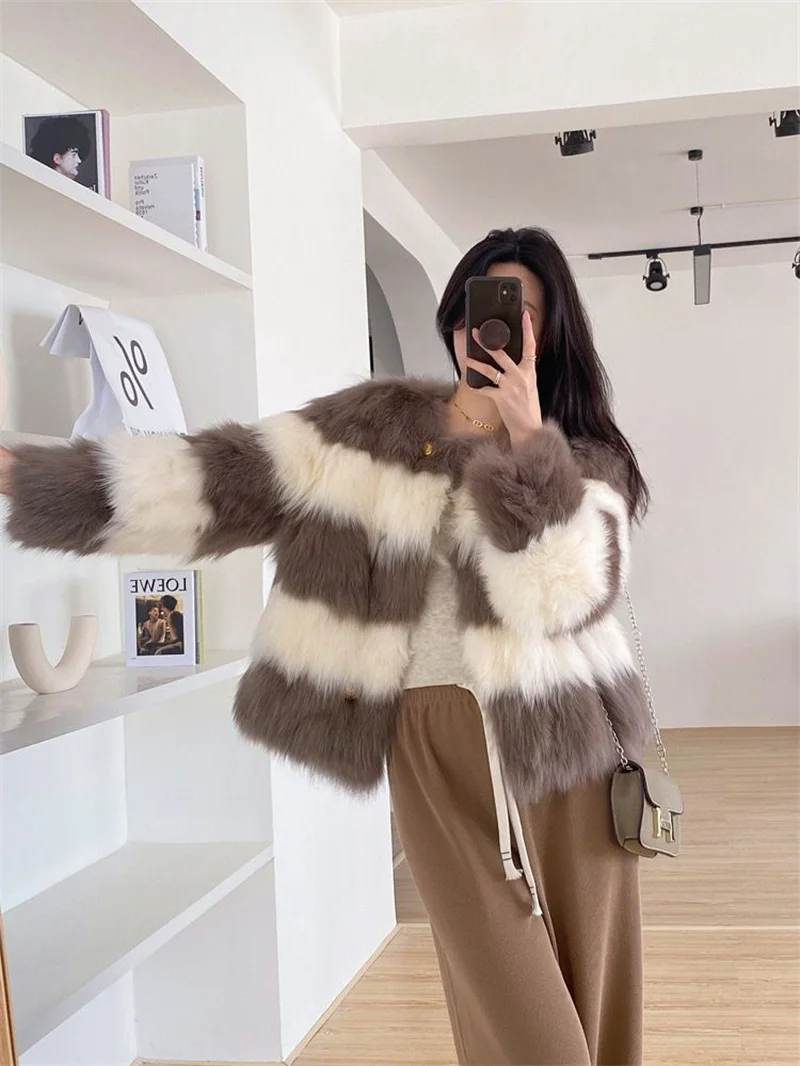 Autumn Winter Female New Black White Small Fragrant Wind Imitation Fur Jacket 2023 Women Advanced Sense Fashion Short Fur Coat