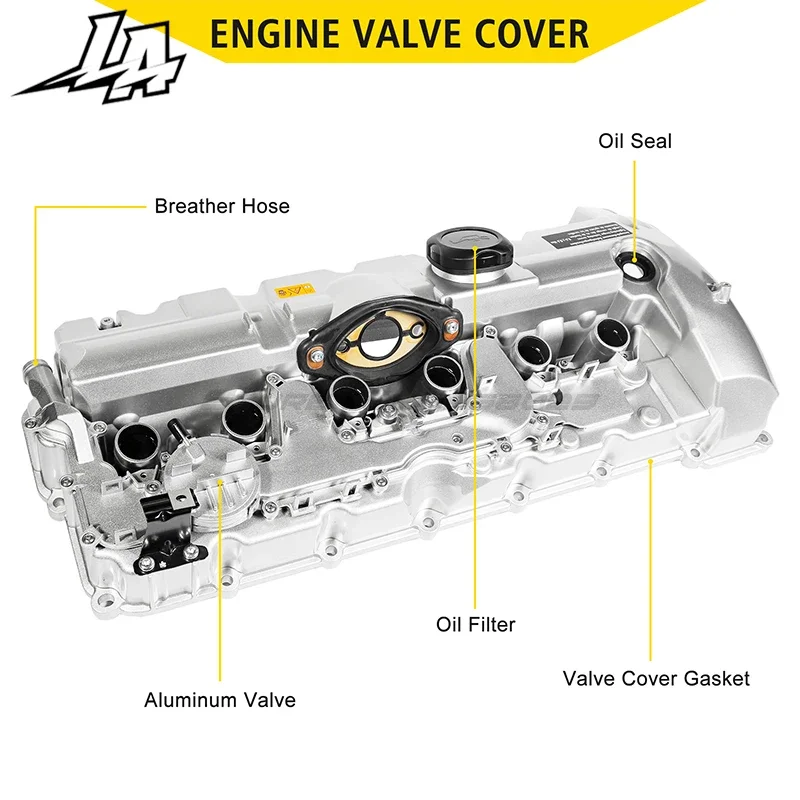 Coperchio valvola in alluminio 11127552281 11127570292 per BMW 328i/328xi/328i xDrive 528i/528xi/X3/X5/Z4 N52/N53 3.0L Motore 2007-2013
