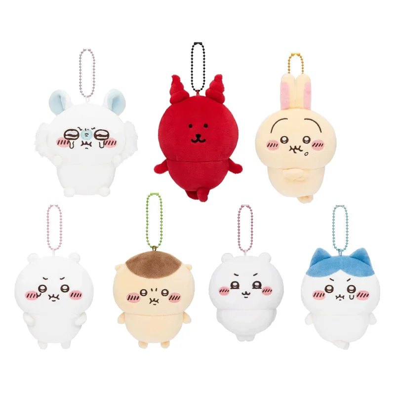 

10cm Cute Cartoon Kawaii take offence Chiikawa Hachiware Usagi Momonga Plush Doll Keychain Bag Pendant Toy Gift
