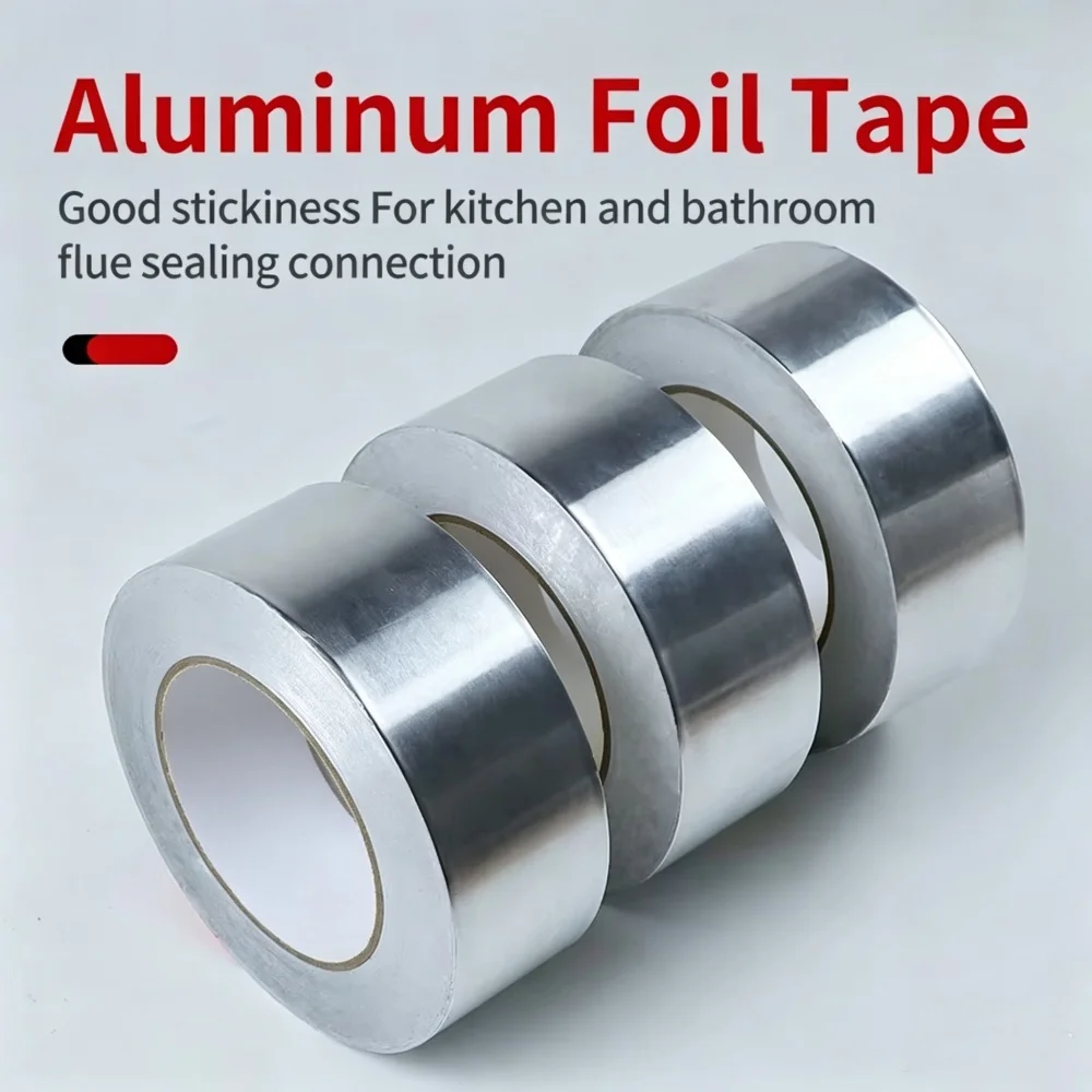High Temperature Resistant Aluminum Foil Tape, Waterproof and Oil-proof, Flame-retardant and Sun-proof, Hand-tearable