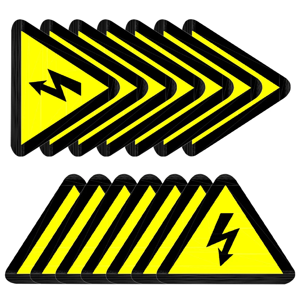 15 Pcs Warning Sign Stickers Electric Shocks Indicator Decal Nail Labels Safety Decals