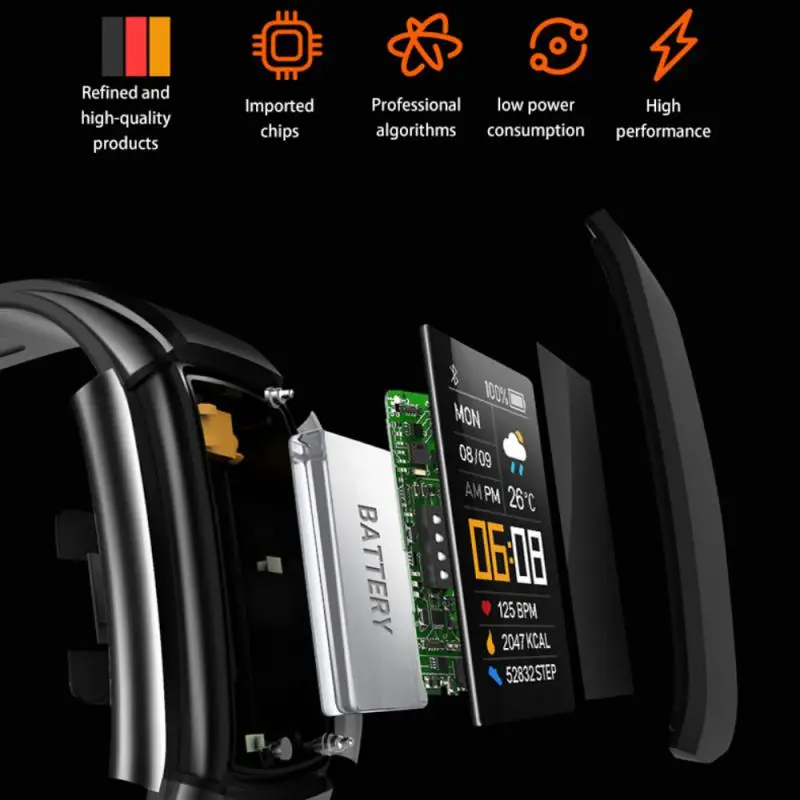 Smart Bracelet 240mm Full Length More Accurate Data Multilingual Waterproof Multifunctional Motion Pedometer Fitness Bracelet