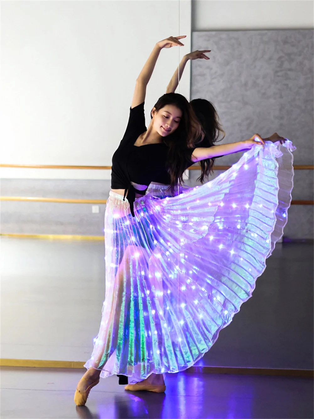 LED Belly Dance Skirt for Adults, Performance Props, Change Color Dancewear, Party Stage Costumes, Performance Accessories