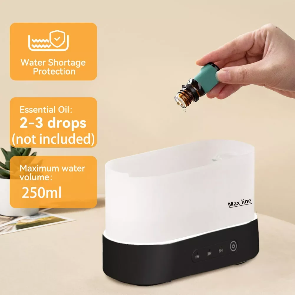 3D Flame Air Diffuser Humidifier, Upgraded Scent Diffuser for Essential Oils,Auto-Off Function for Room Home Office