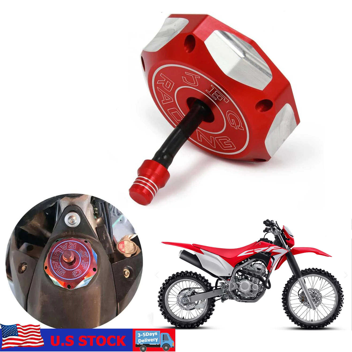 Dirt Bike Gas Cap Motorcycle Gas Fuel Tank Cap with Air Vent CNC For Honda CRF250R 04-24 CRF250X 04-17 CRF250RX 19-24 CRF450R 02-24 CRF450X 05-24 CRF450RX 17-24 XR400 86-10 XR650L 86-24 TRX400EX 99-14 TRX450R 04-09