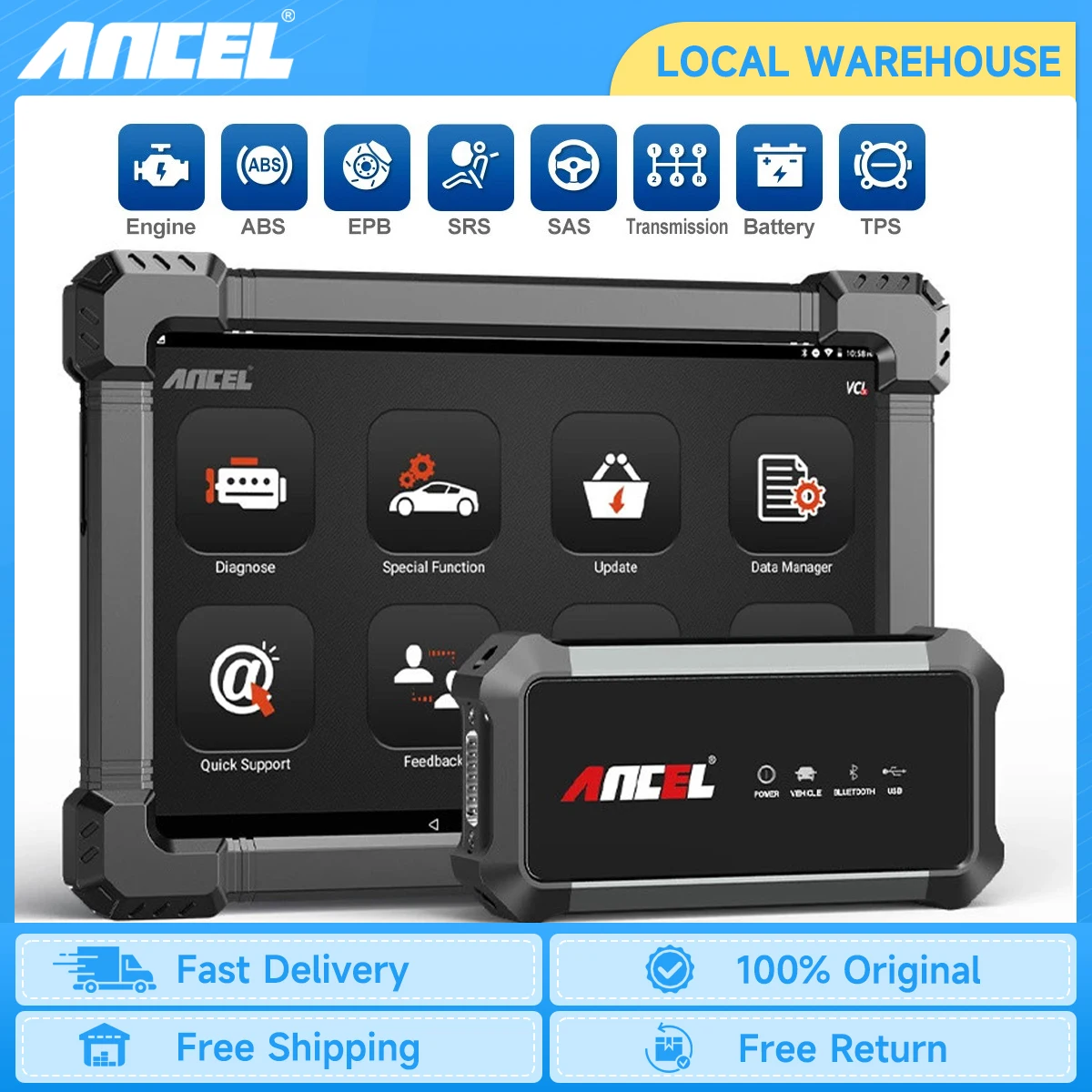 Ancel X7 OBD2 Automotive Scanner Bluetooth Professional IMMO Engine TPMS D.PF ABS SAS Oil Reset Full System Car Diagnostic Tool