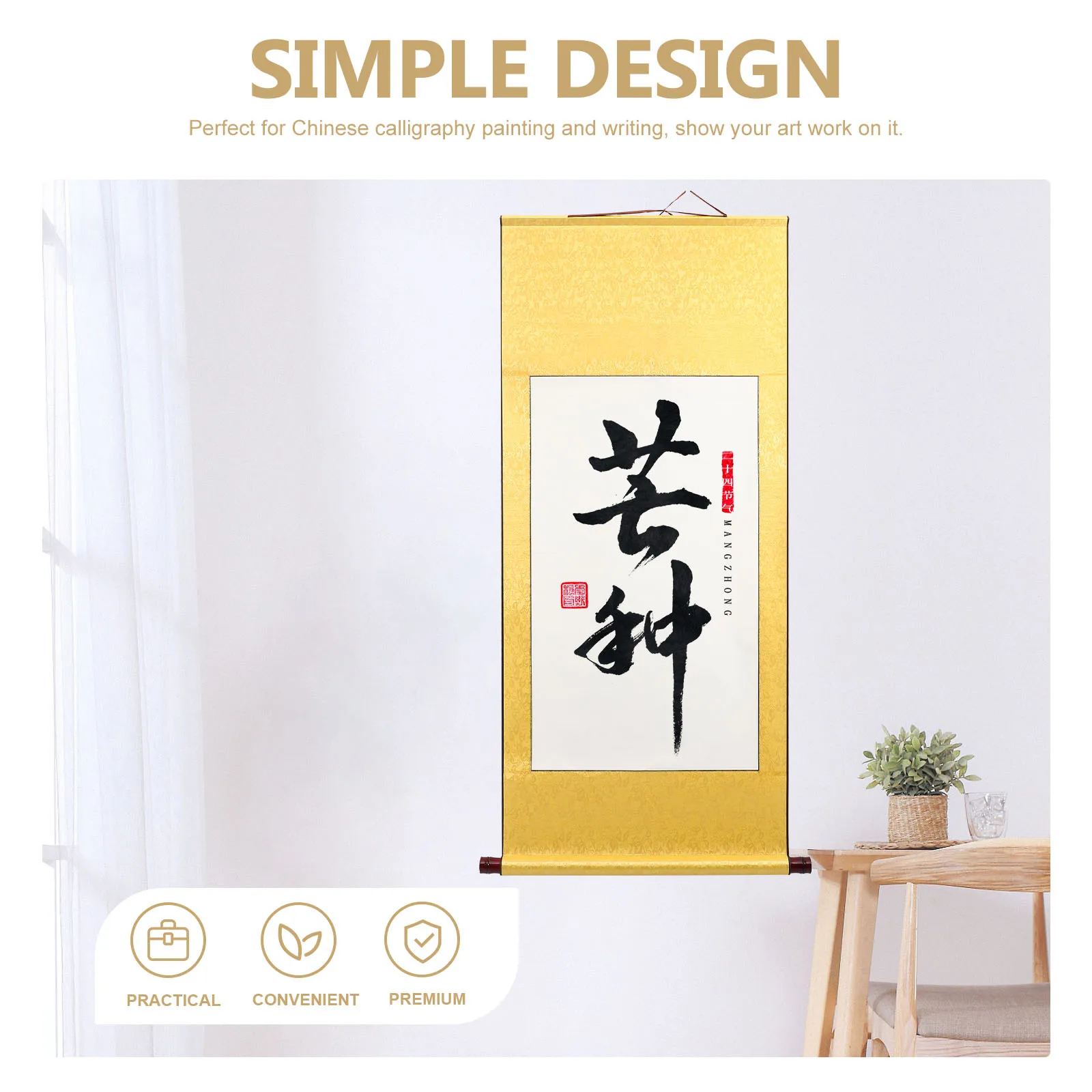 

2 Pcs Blank Scroll Drawing Parchment Chinese Calligraphy Paper for Painting Writing