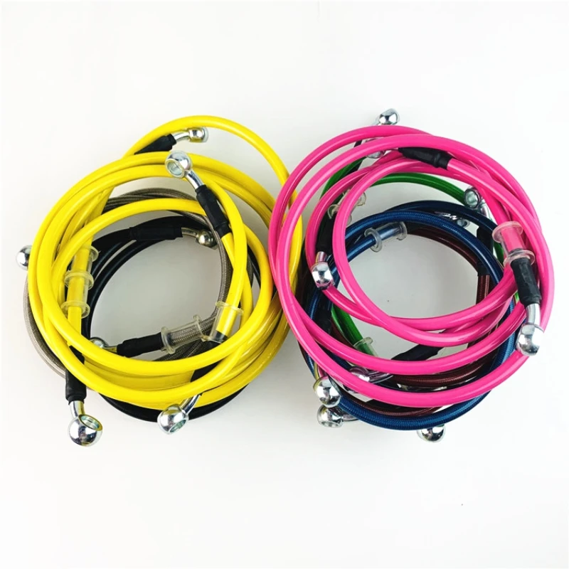 950mm - 2200mm Motorcycle Hydraulic Brake Hose Line Cable 10mm Banjo for Suzuki Kawasaki Yamaha honda Pipe Line Braided oil hose