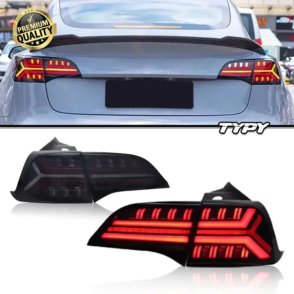 

Car Tail Lamp For Tesla Model 3/Y 2016-2024 Upgrade Modified To New Dynamic Turn Signal Car LED Taillight Assembly