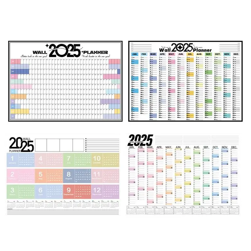 Настенный календарь на 12 месяцев на 2025 год, школьный годовой календарь, украшение для дома, настольные аксессуары, органайзер для домашнего расписания