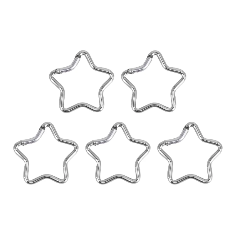 5Pcs Carabiner Clips Star Shaped Climbing Buckle Aluminum Alloy Heavy Duty Keyring Hook for Camping, Hiking, Traveling