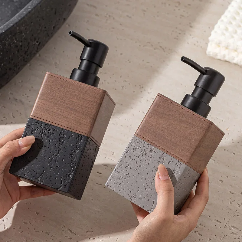 450ml soap dispenser Cave Stone Hand Wash Bottle Hotel Premium Pressing Bottle Shampoo and Shower Gel Dispensing Bottle bathroom