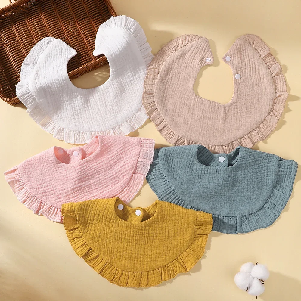 3 Styles Cute Newborn Bibs Infant Burp Cloths Baby Stuff Feeding Drool Bandana Saliva Towel Toddler Ruffle Floral Bib Gift