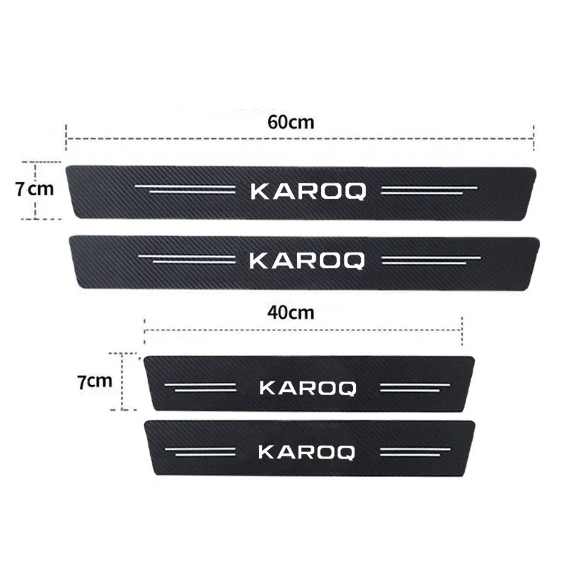 Luminous Car Door Threshold Stickers Protection Tape Carbon Fiber Decals for Skoda Karoq Emblem Sill Anti Kick Waterproof Film