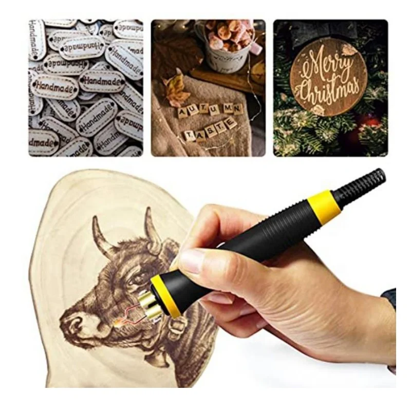 Custom Pyrography Wood Burning Kit Wood Burner Tool Dual Pen 60W Upgraded Adjustable Pyrography Machine