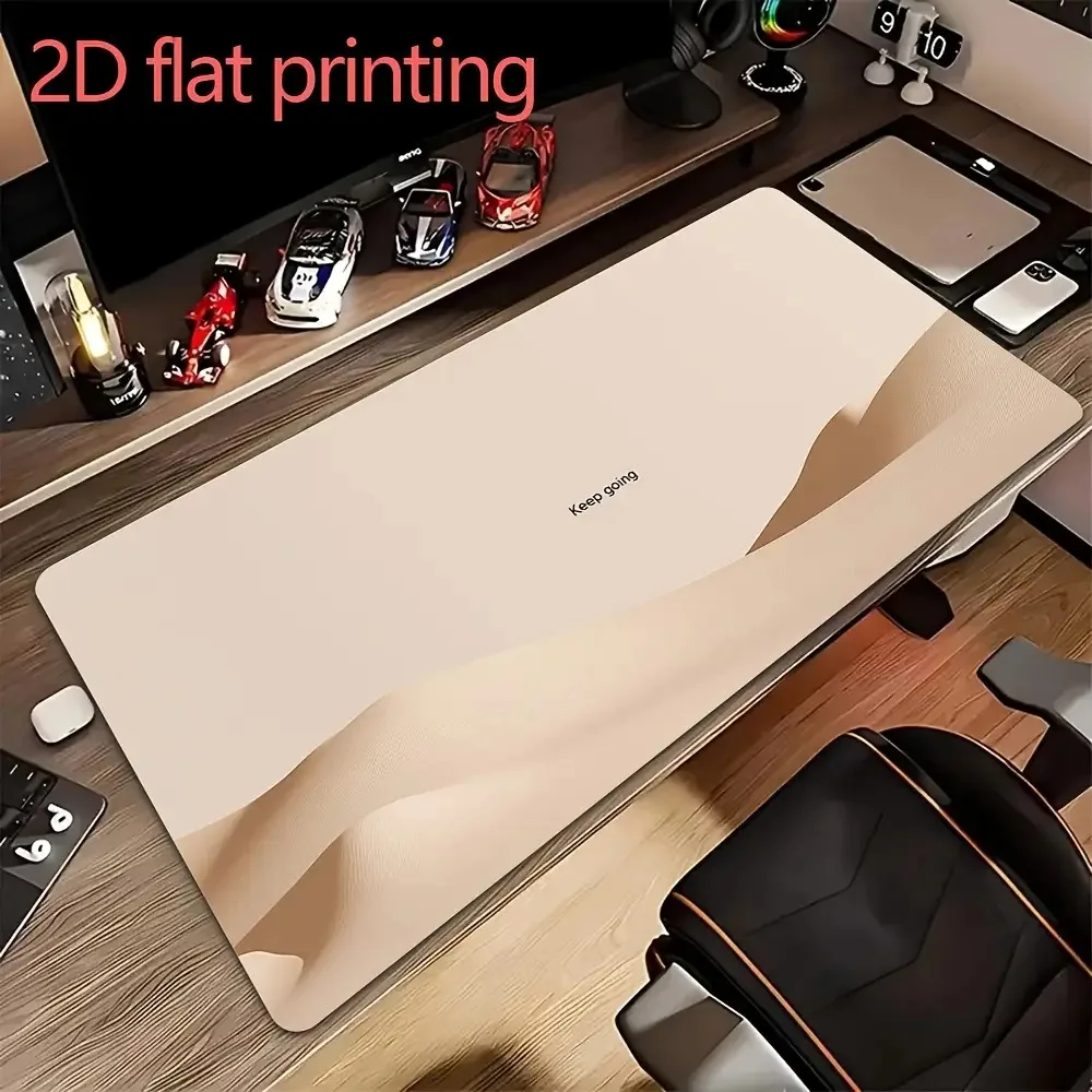 Beige Multi-Size Desk Mat, Non-Slip Rubber Base, Premium Cloth Mouse Pad for PC Laptop Office, Durable Gift for Family & Friends