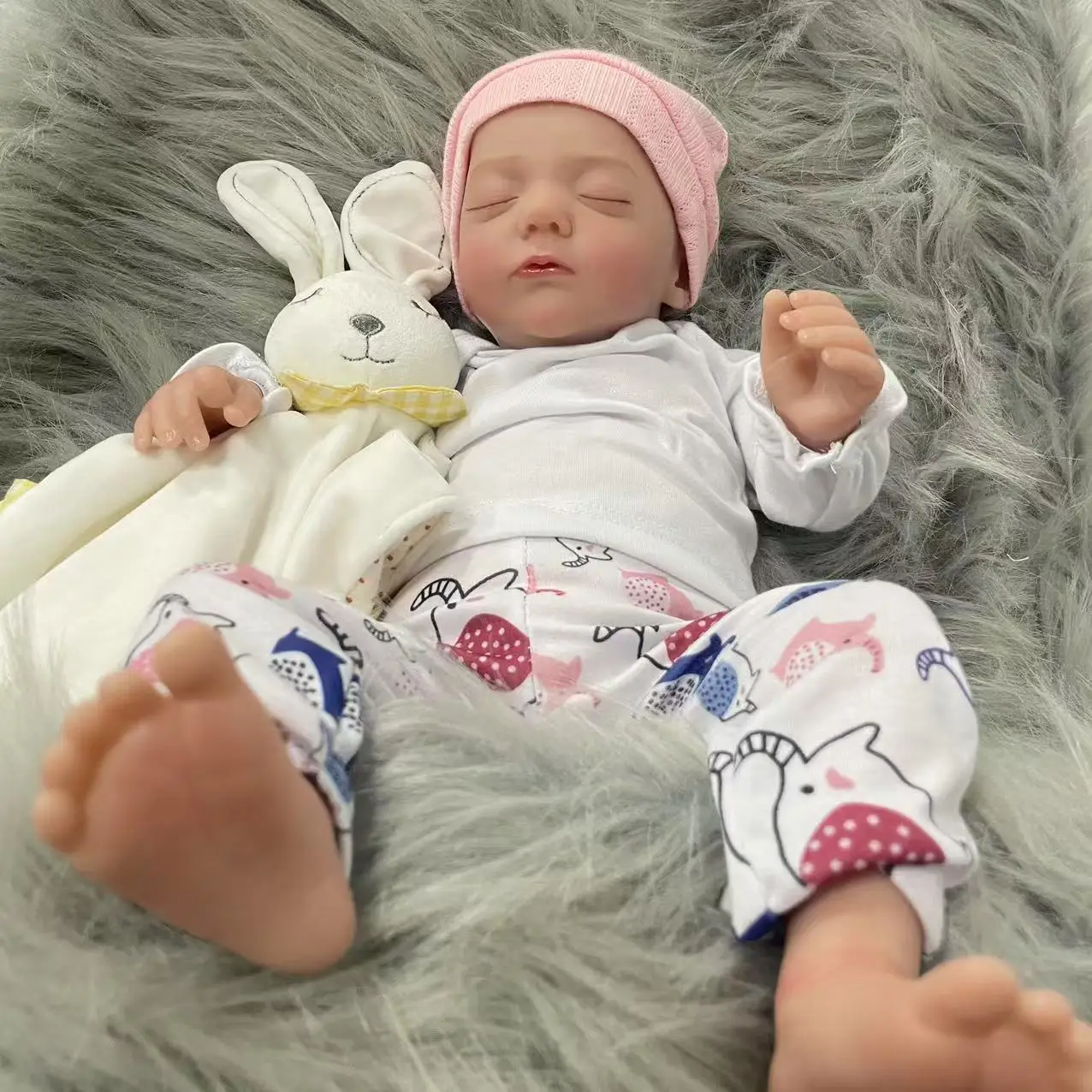 20 Inches Finished Reborn Baby Doll Alessia Lifelike Painted 3D Skin Tone Visible Veins Newborn Toy Christmas Gift For Girls