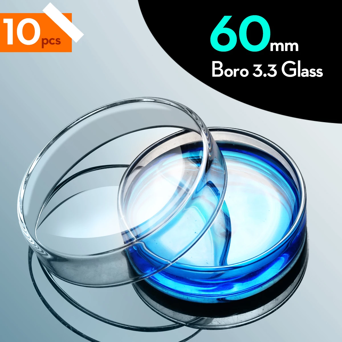 10 pcs 60mm Glass Petri Dish Bacterial Culture Dish Borosilicate Glass Chemistry Laboratory Equipment by ks-tek