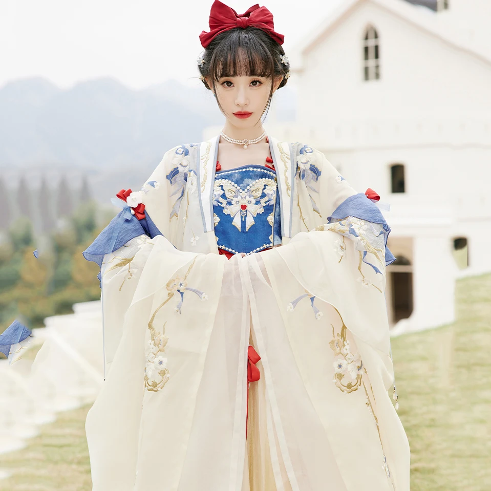 Traditional Clothing Ancient Princess Fairy Cosplay Costume Chinese Style Elegant Hanfu Female Folk Dance Performance Costume