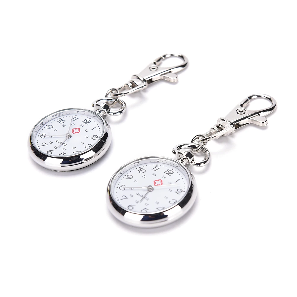 Stainless steel Quartz Pocket Watch Cute Key Ring Chain New Gift