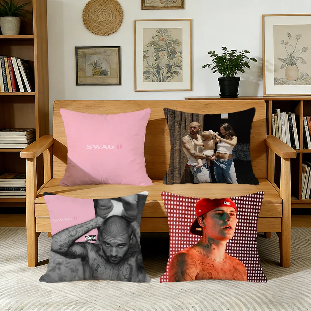 J-Justin B-Bieber SWAG II cushion cover For Pillow Printing Sofa Decoration Home Car Room Coffee Shop Office Nordic Simplicity