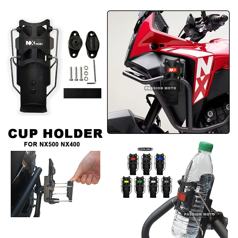 

1Set 360° Adjustable Handlebar Cup Cage For Honda NX500 NX 500 nx500 NX-500 NX400 2024 2025 2026 Motorcycle Water Bottle Holder