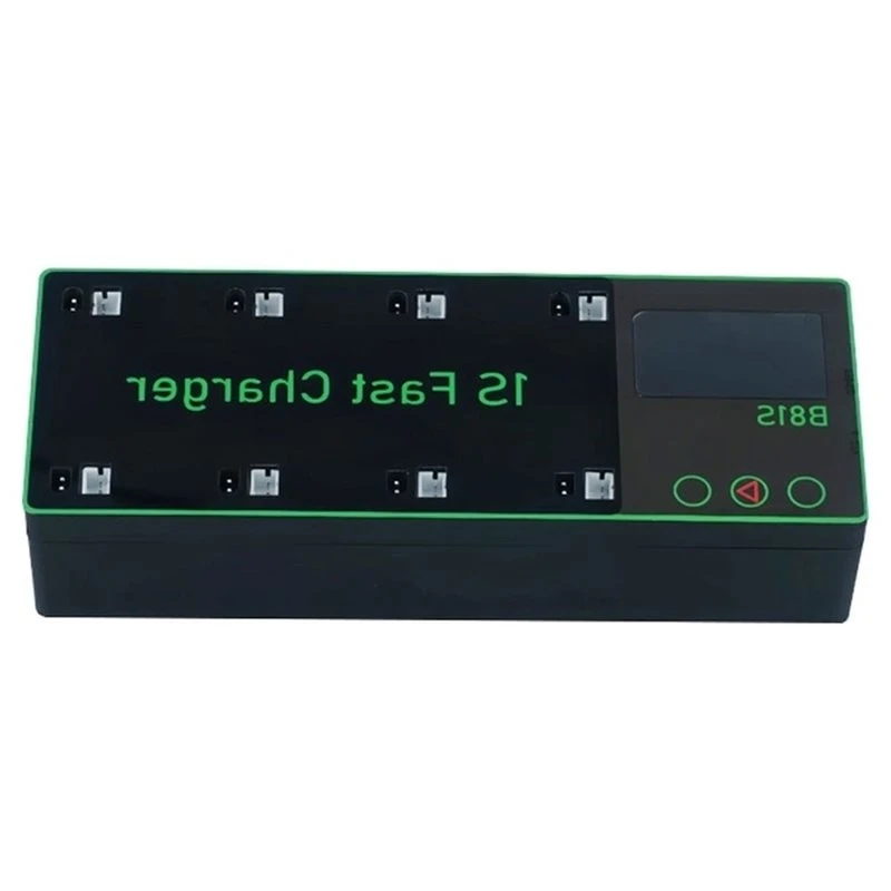 RISE-XT60 Type-C 8-Channel 1S Lipo Battery Dual Inputs BT2.0& PH2.0 Parallel Charging Function- Max 4.5A Per Channel