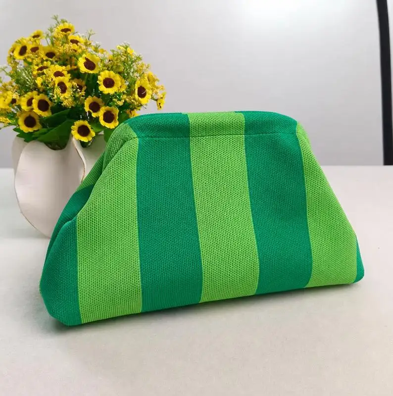 Women S Crochet Clutch Bag – Lightweight Woven Cloud & Dumpling Design Ruched Knitted Fashion Purse, Gifts for Women, Handbags view 5
