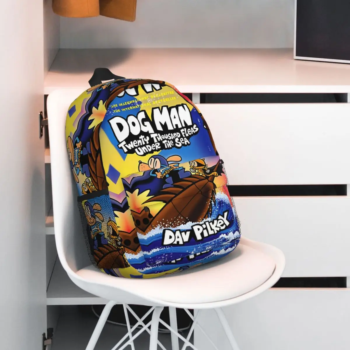Funny Dogman Poster Animation Adventure Movie Backpack Daypack Large Capacity BookBag Shoulder Bags for Men Women School Bag