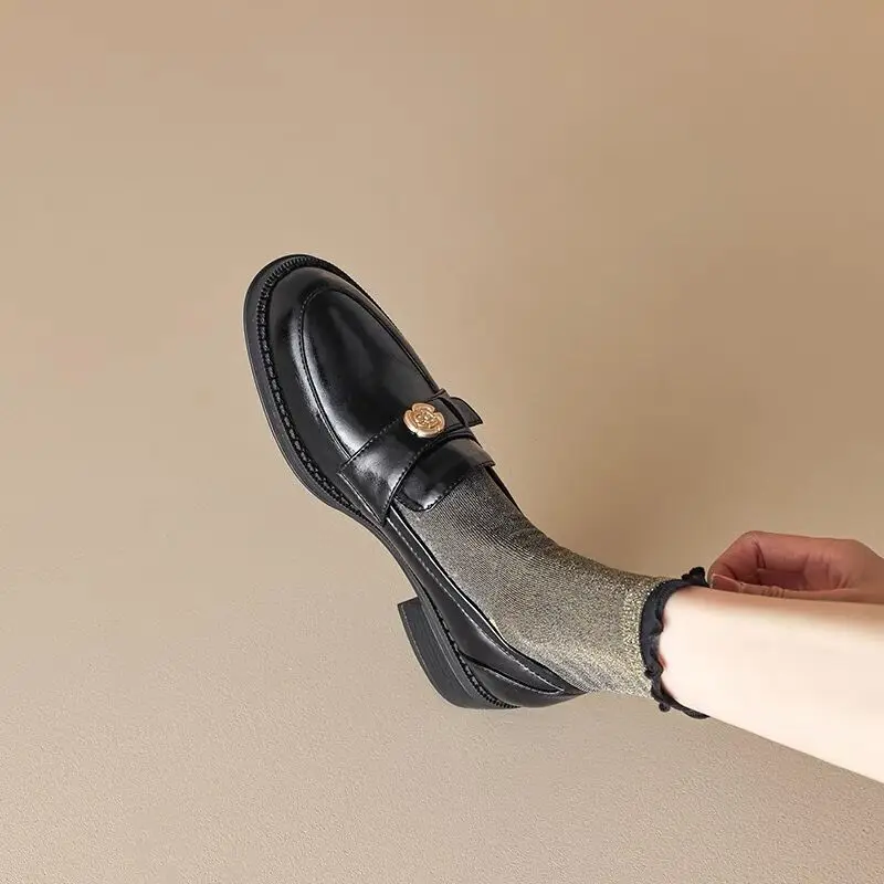 

Женские туфли-оксфорды Paris Left Bank на массивном каблуке, черные лакированные, в ретро-стиле, повседневная модная обувь без застежек