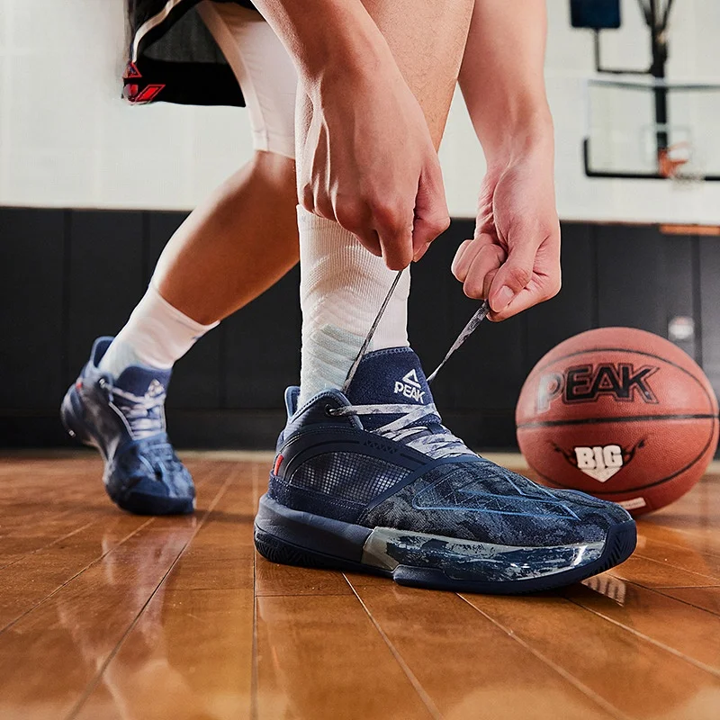 

Мужские треугольные дышащие низкие кеды Peak Baskeall oes, противоскользящие, износостойкие, Profional Sports oes Peak ET24977A
