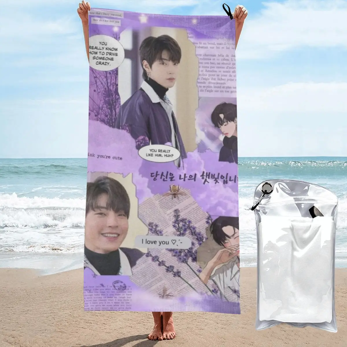 Hwang In Yeop Beach Towel Poncho Bathing Towels Cover-ups Quick Dry Sand Free Yoga Spa Gym Pool