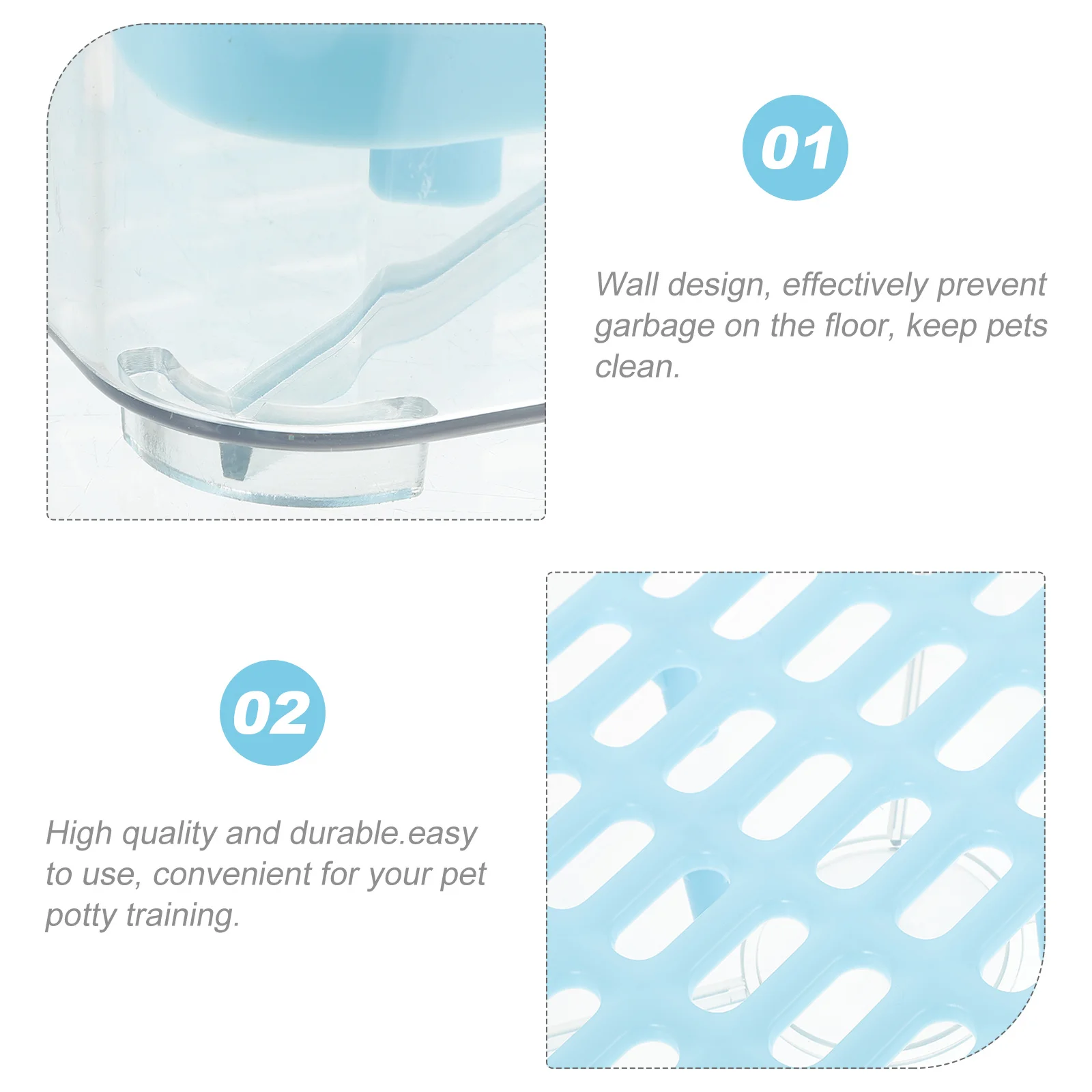 

Clear Rabbit Toilet Durable Plastic Litter Box Small Animal Pet Potty Trainer Pet Training Corner Rabbit Toilet