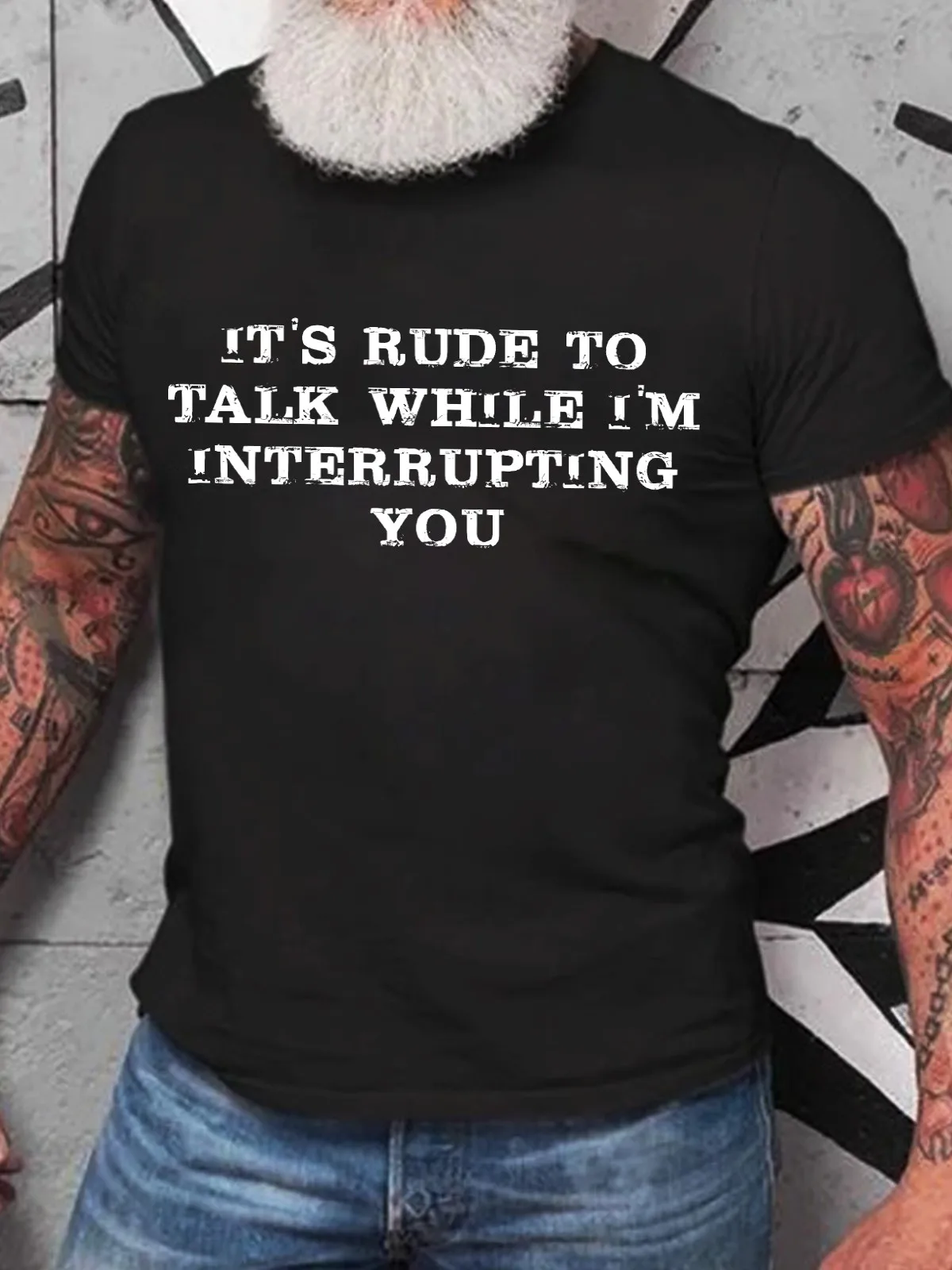 Camiseta Algodón 'It's Rude To Talk' Divertida