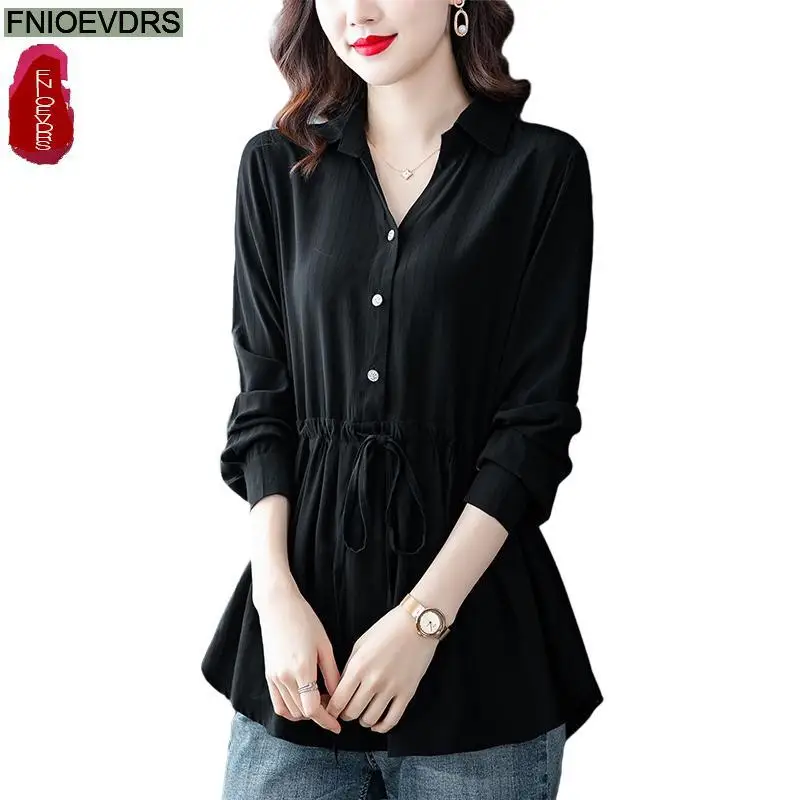 Green Tops For Women Summer Elegant Office Lady 2022 Spring Button Belly Peplum Shirt Long Blouse Tunic Camisas Blusas Feminina