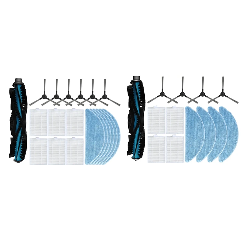 Replacement Parts Set For Clever&Clean L-Series 707: Main Side Brush Mop Filter,A