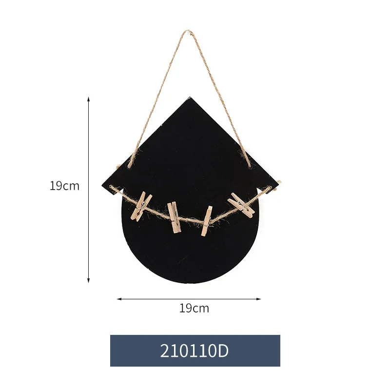 Single Sided Message Blackboard DIY Home Shop Hanging Rope Ornament Wooden Craft Writing Tool Welcome Sign