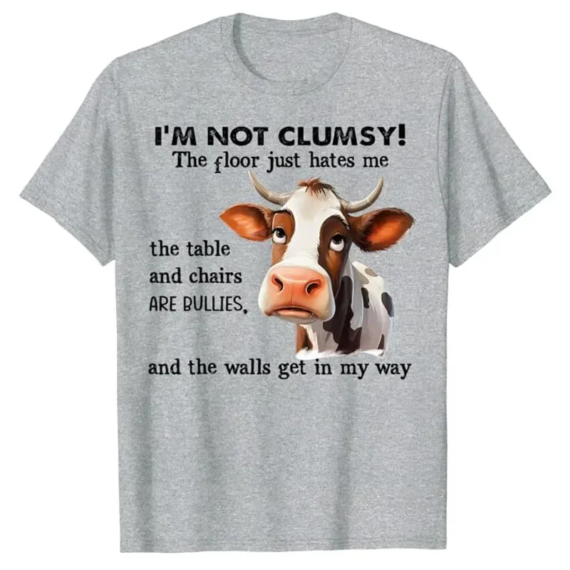 Vache je ne suis pas maladroit le sol juste me déteste la table t-shirt vie d'agriculteur mignon vache amant tenue graphique let