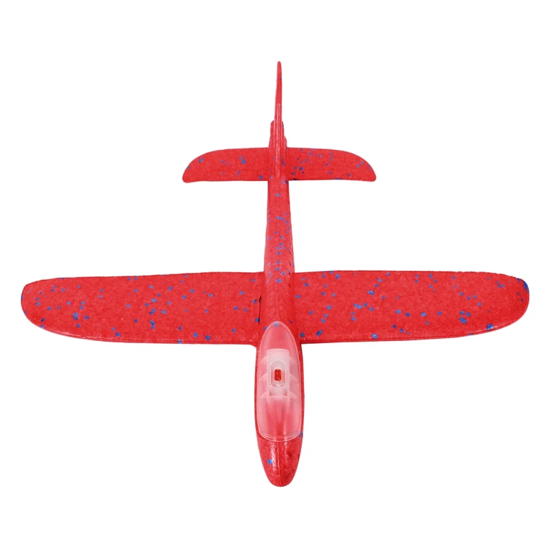 48Cm Hand Throw Lighting Up Flying Glider Plane Glow In The Dark Toys Foam Airplane Model Led Flash Games Toys For Children- Red