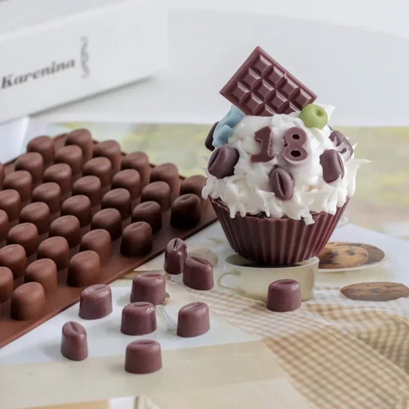 1 Stück Mini Silikon Kaffeebohnen-Schokoladenform Kuchen-Gebäck-Dekoration DIY Backformen Mini Eiswürfelform